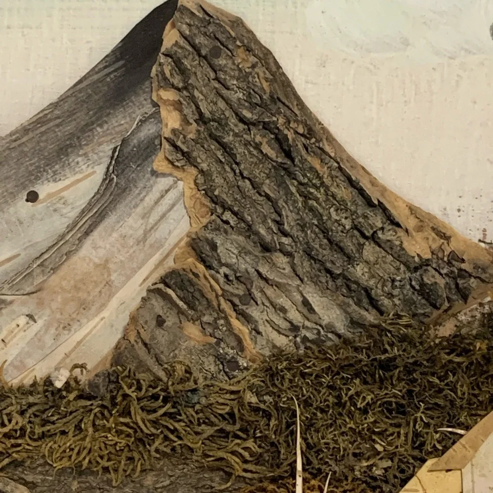 Vintage 50’s Japanese 3-D Landscape Bark & Moss Art - Picture 4 of 16